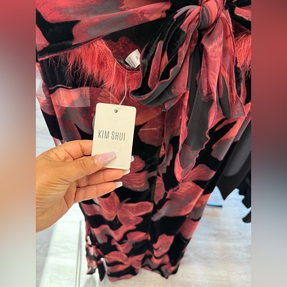 Kim Shui Butterfly Velvet Gown in Multi - Picture 11 of 14